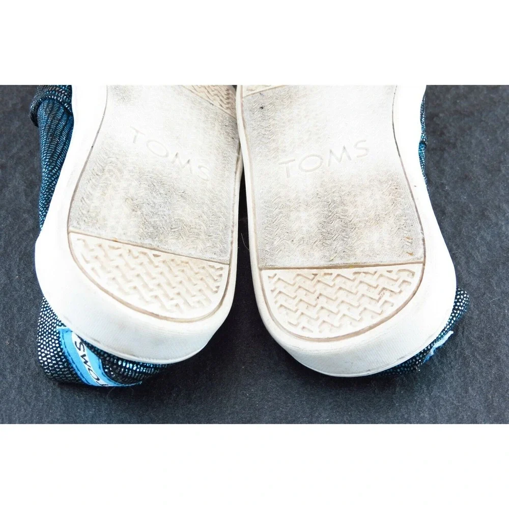 Toms Youth Girls Shoes Size 2.5 M Black Flat Fabric‎